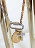 Mixed Metal Carabiner Double Cross Necklace
