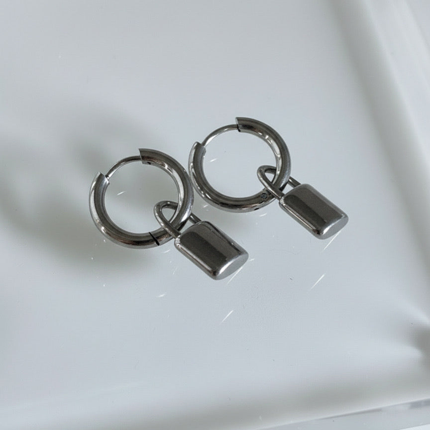 Padlock Hoop Earrings