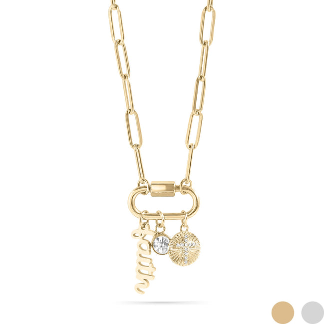 Faith Charm Carabiner Necklace
