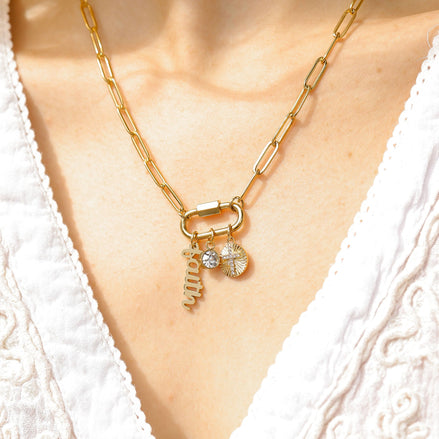 Faith Charm Carabiner Necklace