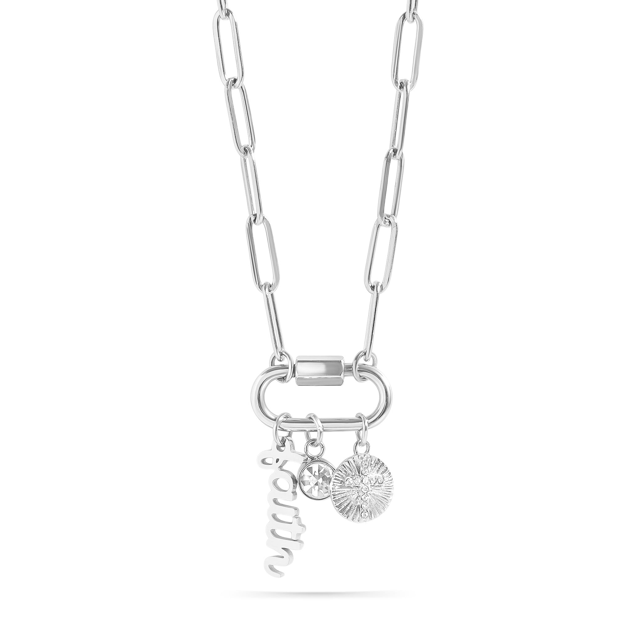 Faith Charm Carabiner Necklace