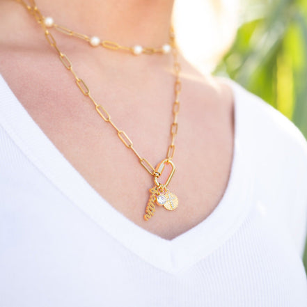 Faith Charm Carabiner Necklace