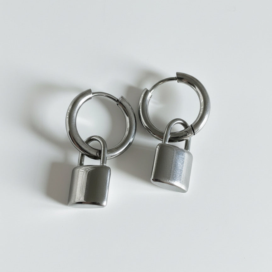Padlock Hoop Earrings